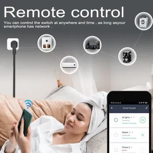 Tuya Smart Socket WIFI FR EU Plug Toma de corriente eléctrica Monitor de alimentación Función de Cuenta Regresiva Enchufe inteligente