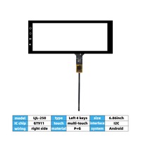Pantalla Táctil Capacitiva de 6.86 Pulgadas P+G con Cuatro Botones Izquierdos, Interfaz I2C Multitáctil, Apta para Navegación de Automóviles MP5