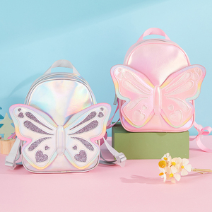 Zaino in stile farfalla per bambina carina con chiusura a cerniera in polvere Glitter accessori da viaggio perfetti di piccole dimensioni - Product Image 1