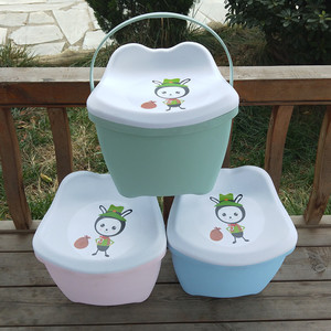 Taburete de almacenamiento portátil para niños, tipo cuadrado grande con tapa, taburete grueso para bebés para juguetes y necesidades diarias - Product Image 4