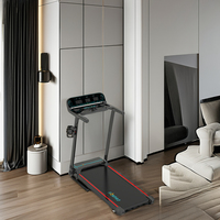 Caminadora Eléctrica Plegable con Pantalla LED, Máquina de Gimnasio en Casa para Caminar y Correr, Programa de Ejercicio sin Prueba de Frecuencia Cardíaca