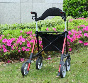 Deambulatore in Alluminio Leggero Pieghevole con Sedile e Borsa, Ausilio per la Mobilità Ergonomico per Anziani, Capacità 150kg - Product Image 6