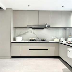 Mesa de Cocina Prefabricada Móvil de Bajo Perfil, Isla de Cocina Móvil, Proveedor de Cocinas de Roble Blanco - Product Image 1