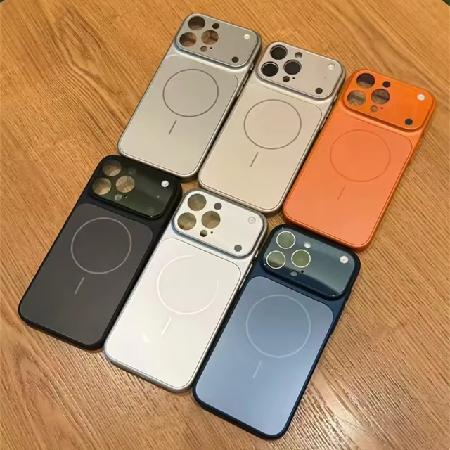 New Trend Color Magnetic PC Glass Frosted Mobile Phone case for iPhone 17 PRO MAX 16 Pro Max Camera Lens Corning Cover