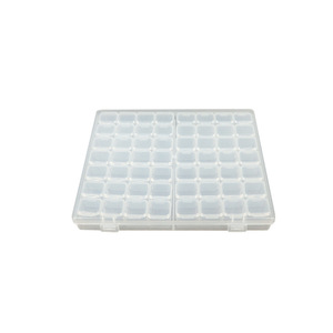 Nail Art Storage Box 56 Compartments Clear Plastic Desktop Organizer Jewelry Rhinestone Glitter Case With Lid - Product Image 5