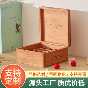 Caja de Almacenamiento de Aceites Esenciales de Madera, 18x18x8.3cm, Organizador de Escritorio Hecho a Mano, Forma Rectangular - Product Image 5