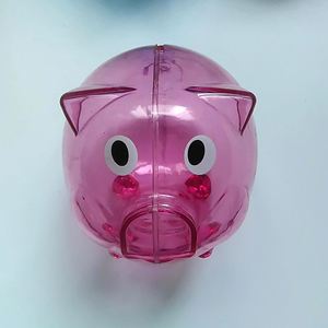 กล่องออมสินพลาสติกใสรูปหมู สีตามสั่ง ได้รับการรับรองมาตรฐาน EN71 - Product Image 3