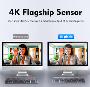 เว็บแคม 4K พร้อมไฟเสริม, กล้องออโต้โฟกัส 12MP, ไมโครโฟนคู่, รีโมทคอนโทรลสำหรับการถ่ายทอดสด/การประชุมทางวิดีโอ เว็บแคม 4K - Product Image 6
