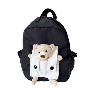 Mochila escolar con cremallera, diseño de oso de peluche, mochila de viaje pequeña de nailon impermeable, juguete de peluche para jardín de infantes - Product Image 1