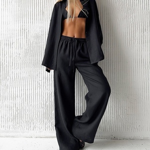 New Loose Long-sleeved Shirt <b>Pants</b> Women's Casual Set of 2 Sets Fashion - Product Image 2