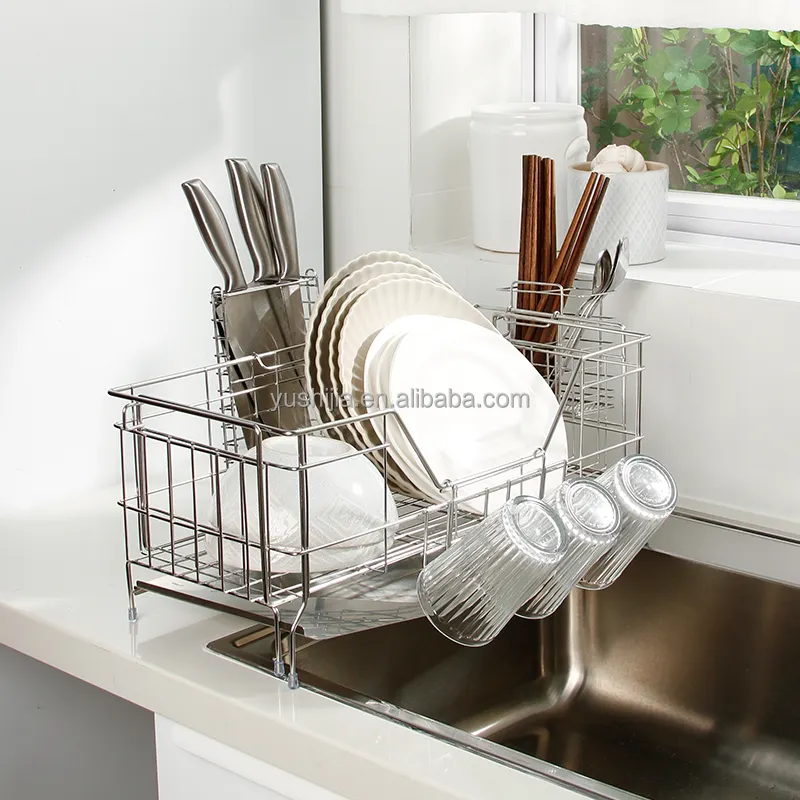Japon tarzı genişletilebilir üzerinde yeni tasarım lavabo süzgeç mutfak 304 paslanmaz çelik bulaşık kurutma rafı süzgeç ile
