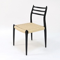 Chaise de salle à manger en bois massif de style moderne, dossier en corde tressée à la main, durable et confortable pour salon, hôtel, appartement – Vente chaude