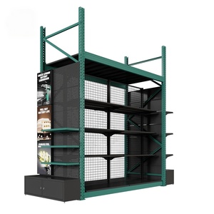 Club Store Gondola Shelving with Heavy Duty Hooks Supermarket <b>Shelves</b> <b>Metal</b> Use Hardware Tools Display Rack - Product Image 1