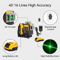 Laser vert haute précision 12 lignes, batterie au lithium, auto-nivelant 360° °   Niveau laser de qualité industrielle pour usage intérieur et extérieur