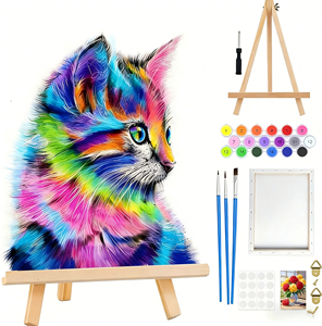 Lienzo de pintura al óleo de Arte de París personalizado hecho a mano para decoración del hogar DIY decoración de pared pintura números para niños adultos <span class=keywords><strong>acuarela</strong></span> Animal - Product Image 1