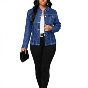 Veste décontractée en jean pour femme TRIBON SPORTS, style universitaire, manches longues, col rabattu, fermeture boutonnée, motif léopard, coupe classique, automne - Product Image 1