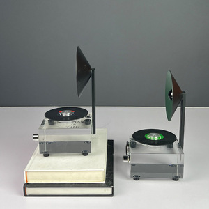 Statuetta Trasparente a Forma di Giradischi in Stile Nordico, Minimalista, Arancione, Verde, Nero, Decorazione da Tavolo per Ufficio e Casa - Product Image 3