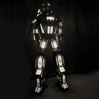 Costume de robot LED lumineux pour performance, spectacle, festival, défilé, ambiance de boîte de nuit, robot LED ambulant