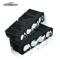Luz LED de Rejilla de Cuatro Ojos de 110W, IP67 Impermeable, Lente de Cristal, Carcasa de Aluminio Fundido, Refrigeración por Ventilador, Lámpara Todoterreno para 4x4, SUV, Pickup