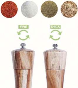 Moulin à sel et poivre manuel en bois de 6 pouces, rechargeable, avec réglage de la grosseur, rotor en céramique, pour la maison - Vente en gros - Product Image 6