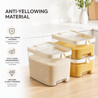 Caja de Almacenamiento de Arroz Ampliada y Cómoda, Contenedor Sellado de Plástico de Grado Alimenticio para Uso Doméstico en la Despensa