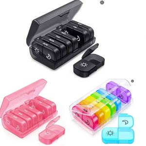 สติ๊กเกอร์ติดกล่องยาแบบ 14 ช่อง จัดส่งฟรี กล่องยาแบบพลิกเปิด 2 ช่อง สำหรับเช้า-เย็น สะดวก ใช้งานง่าย ทำจากพลาสติก - Product Image 1