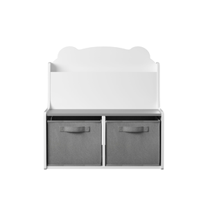 Étagère murale Ours Mignon, Armoire de rangement <span class=keywords><strong>pour</strong></span> enfants blanche et grise avec bacs en tissu <span class=keywords><strong>pour</strong></span> salle de jeux - Product Image 6