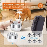 Fontaine à eau miniature en acier inoxydable 3,2 L, à brancher, filtration automatique, alimentation interactive, design mignon, pour chats et chiens
