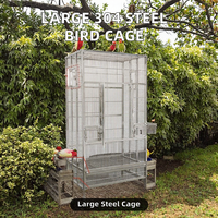 Cage de transport pour oiseaux en acier inoxydable 304 EUR PET, grande volière extérieure pour ara et perroquet