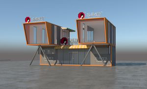 Container Prefabbricato Modulare di Lusso CE 40ft su Misura a 2 Piani per Esterni, Design per Caffetteria, Barbiere, Negozio di Abbigliamento - Product Image 2