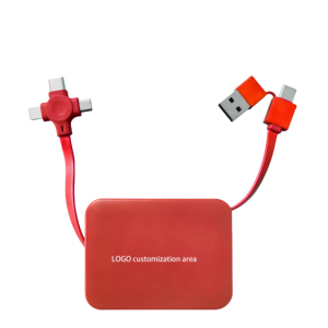 Biểu Tượng Tùy Chỉnh 66W USB5-in-1 Nhanh 1M Có Thể Thu Vào Sạc Cáp Cho Điện Thoại Di Động Đôi Loại C Với TPE Áo Khoác Quà Tặng - Product Image 1