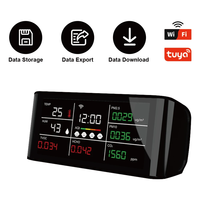 Capteur de qualité de l'air multi-gaz Tuya WiFi 11-en-1 OLED en plastique AQI CO2 PM2.5 PM10 HCHO TVOC NDIR avec écran 5.0 pouces pour maison, garage, hôtel