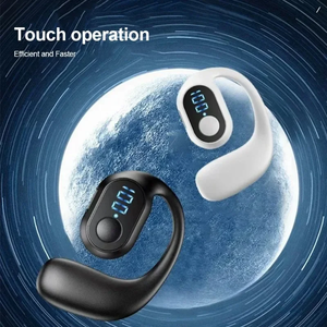 Auriculares Inalámbricos TWS con Gancho para la Oreja, Cancelación de Ruido ENC 5.3, Indicador LED de Batería, Diseño Impermeable, Sonido con Bajos Reforzados - Product Image 1