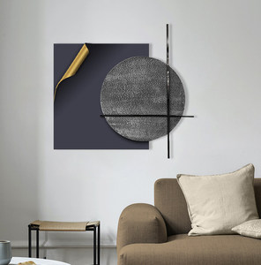 Arte Mural Metálico Abstracto Texturizado en 3D, Decoración Moderna de Lujo para el Hogar, Estilo Wabi Sabi, Pintura Decorativa para Sala de Estar JZ-278 - Product Image 3