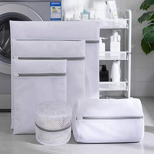 Durable Honeycomb Soft Mesh Laundry Bags Sturdy Zipper for Clothes Shoes Travel-Foldable Large Capacity Polyester Washing <b>Net</b> - Product Image 4