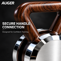 Kettlebell AUGER de luxe en acier inoxydable avec poignée en bois de noyer, équipement de fitness personnalisé pour la maison, OEM ODMAUGER