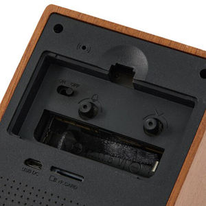 新しい家の部屋のベッドサイドクォーツアナログ子供ラジオ<span class=keywords><strong>Fm</strong></span>ロゴキューブレトロブラックマルチ12時間ミニプラスチッククラシック時計目覚ましテーブル - Product Image 4