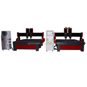 Best price double heads 1325 2025 coffin carving machine 3 axis cnc router with 5.5KW water cooled spinder motor