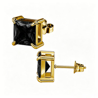 18k chapado en oro 316L de acero inoxidable Corazón Stud Pendientes de las mujeres de moda para las mujeres