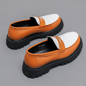 Scarpe eleganti da uomo con quattro suole spesse in pelle Slip-On con altezza-aumento oxford autunno contrasto colore gamba taglie Plus Size Cross-Border - Product Image 2