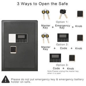Large Security Safe <b>Lock</b> <b>Box</b> Safe <b>Box</b> Fireproof Safety Deposit <b>Box</b> - Product Image 2