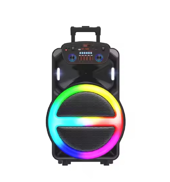 15"inch Trolley Wireless Portable Speaker for Dancing Karaoke BT Speaker with Microphone.