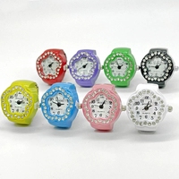 Anillo de Reloj Digital Cuadrado Y2K Minimalista con Baño de Color Caramelo Personalizable, Regalo de Moda, Anillo de Reloj de Dedo de Cuarzo Arcoíris