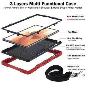 Funda de Silicona Premium a Prueba de Golpes con Asa Giratoria para Tablet, para Viajes de Negocios, con Soporte Plegable y Correa para <span class=keywords><strong>Samsung</strong></span> <span class=keywords><strong>Tab</strong></span> <span class=keywords><strong>S7</strong></span> FE - Product Image 4