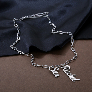 Collana con nome personalizzato iniziali personalizzate in acciaio inox catena quadrata ciondolo uomini e donne gioielli - Product Image 6