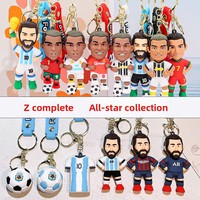 Llavero de gel de silicona de fútbol Ronaldo para aficionados, muñeco de estrella de fútbol, pequeño regalo, colgante de fútbol