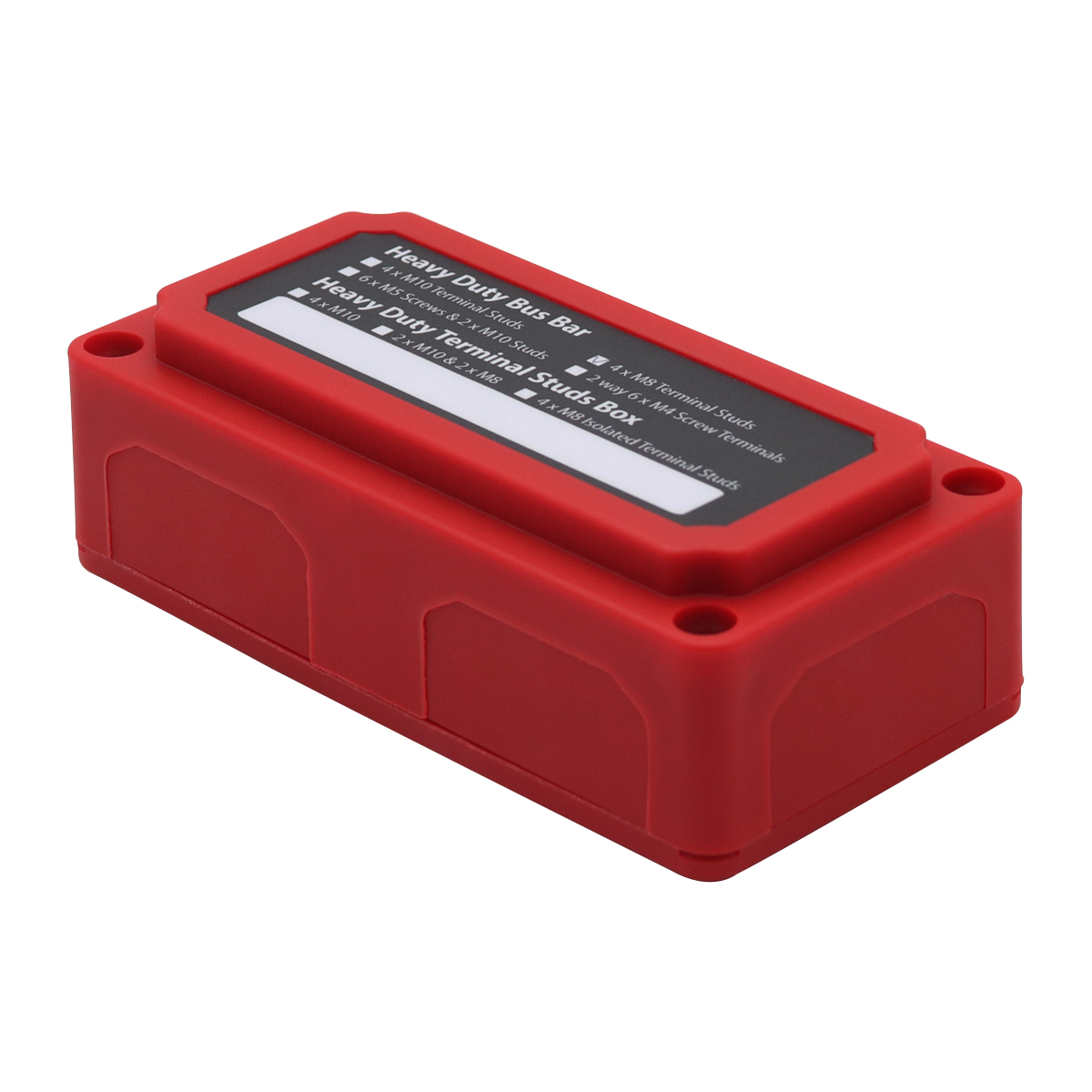 Amomd Terminal Studs Bus Bar 4 Studs 48V 300A M8 Post Heavy Duty Red Busbar Box For Car RV Truck Marine Boat Vehicle