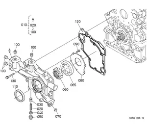 Bomba de óleo c2.6 v2607, 2/a, para peças do motor kubota