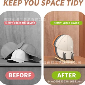 Wooden <b>Hat</b> Storage Rack Simple Desktop Organizer For Baseball Caps Sun <b>Hats</b> Multipurpose <b>Standing</b> Type Non Foldable - Product Image 3