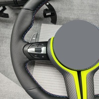 Volant sport manuel J Auto personnalisé en cuir perforé noir, forme D, 4 branches, fond plat, pour F30 avec palettes de changement de vitesse